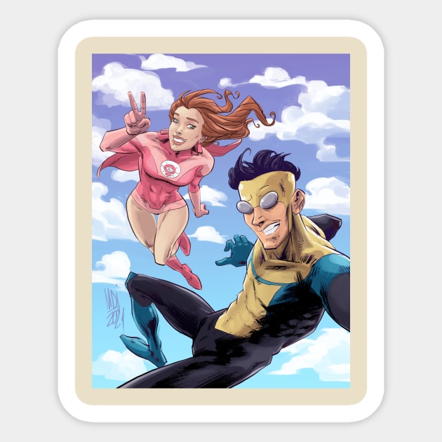 Atom Eve and Invincible Sticker by markodjeska